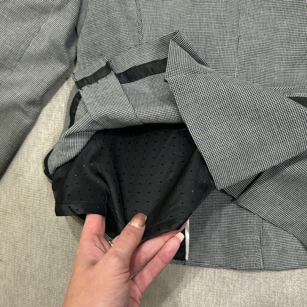Grey Ruffle Belted Blazer - Picture 11 of 11